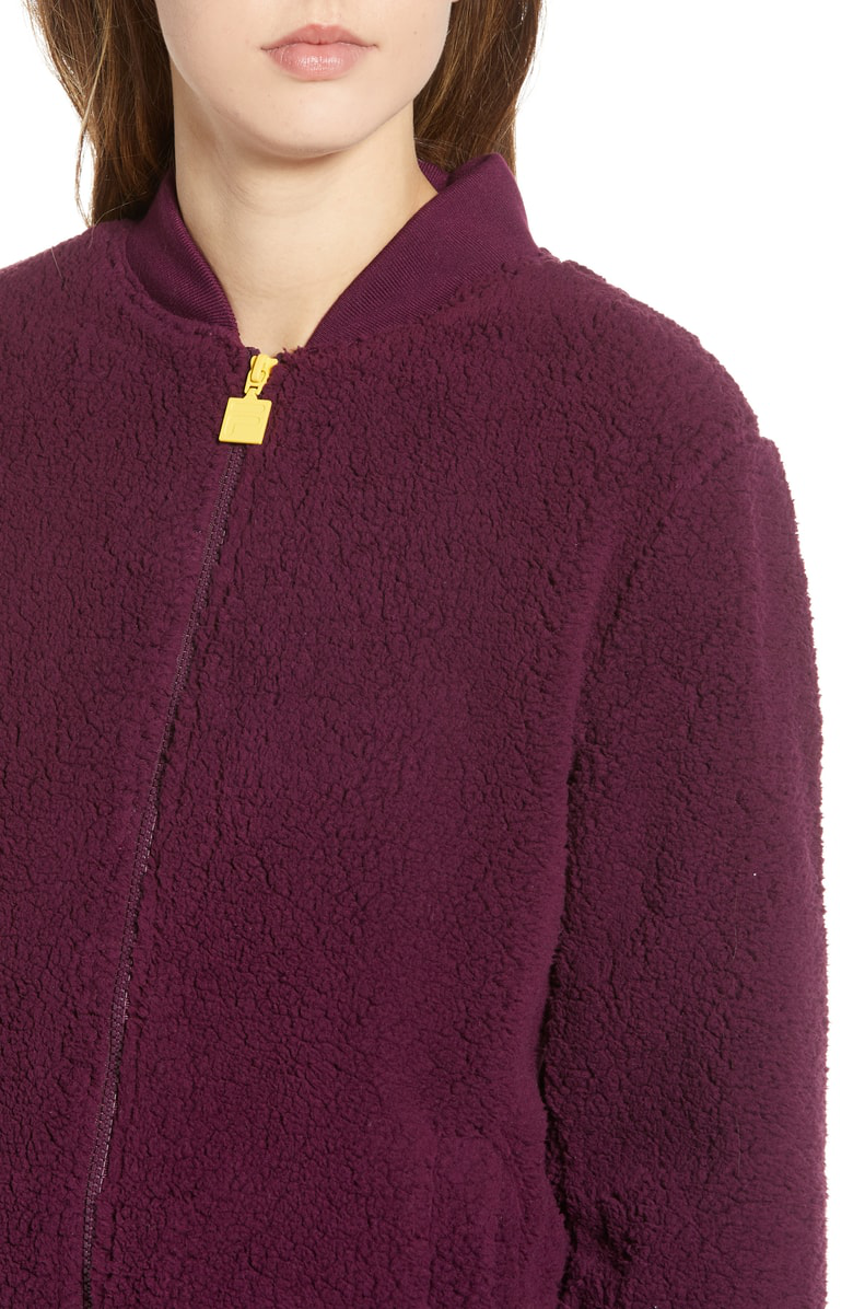 $105 Fila Giacca in Pile Donna Viola Reagan Logo Posteriore S