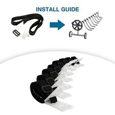 8 Pieces Pool Cover Straps Pool Blanket Reel Kit for Most of Cover Rollers
