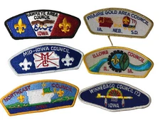 Lot of Iowa Councils 1/2 Dozen BSA CSPs Mint CSP Patches (BHP1737)