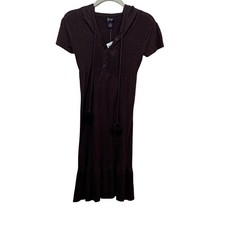 Love Lola Juniors Brown Short Sleeve Sweater Dress with Hood Size S Small - NWT