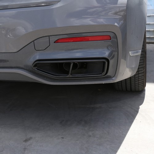 2x Black Muffler Exhaust Pipe Tip Cover Trim for BMW 7 Series G11 G12 2019+ - Picture 4 of 13
