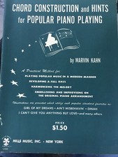 Chord Construction and Hints For Popular Piano Playing Kahn sheet music 1943