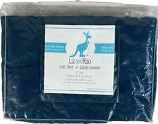 LIZ and ROO Crib Skirt NAVY 100 Cotton- 17  Drop Made in USA- Liz Skirt NWT
