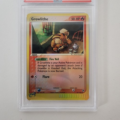Growlithe Rev Foil PSA 7 EX Sandstorm 65/100 Pokemon Card 2003 - Picture 2 of 5