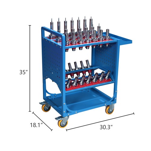 Carro de herramientas CNC Carro de herramientas CAT40 Carro de herramientas BT40 Portaherramientas CNC Capacidad 35 Azul - Imagen 2 de 11