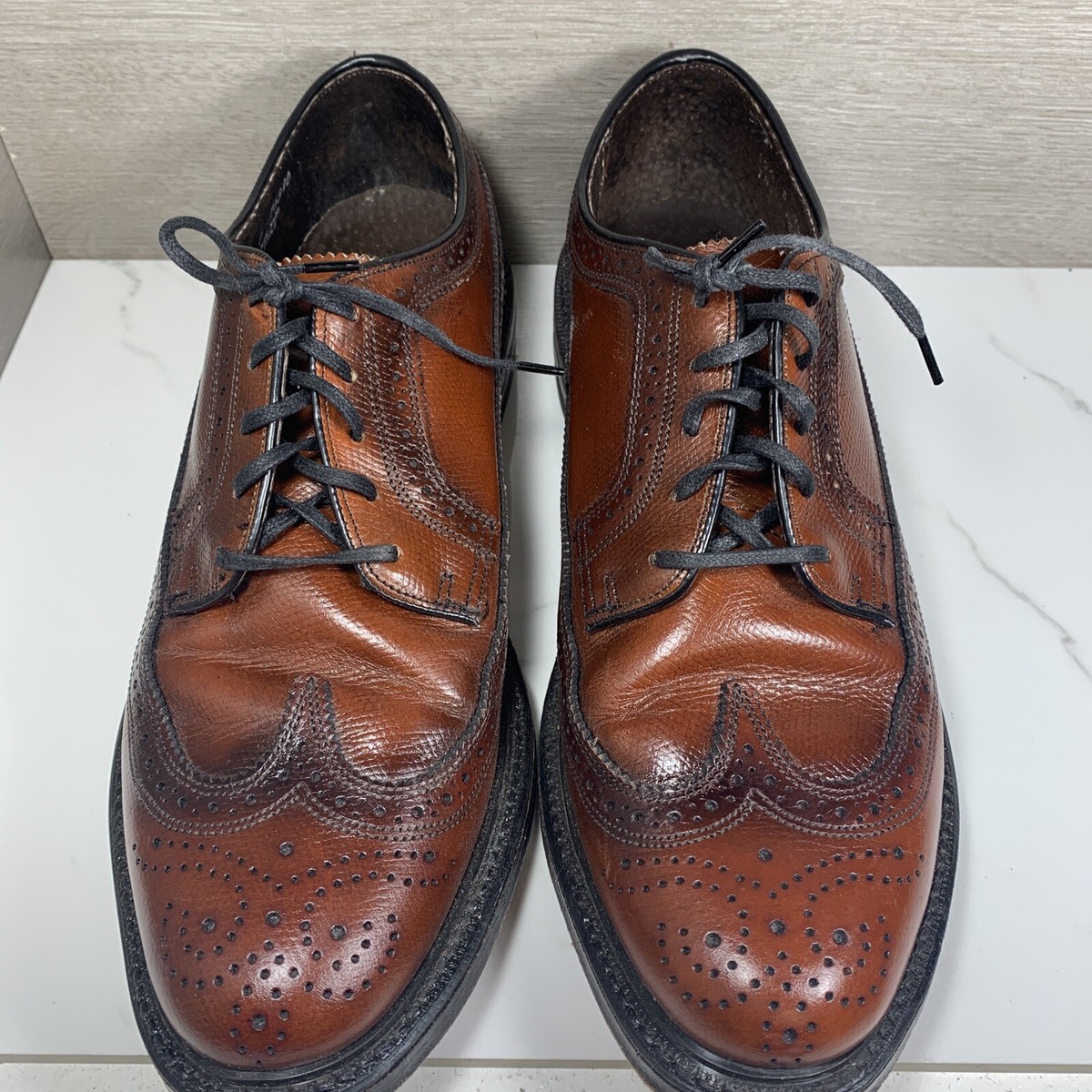 Chaussures habill es vintage FLORSHEIM IMPERIAL V Crampon marron Kenmoor Wingtip
