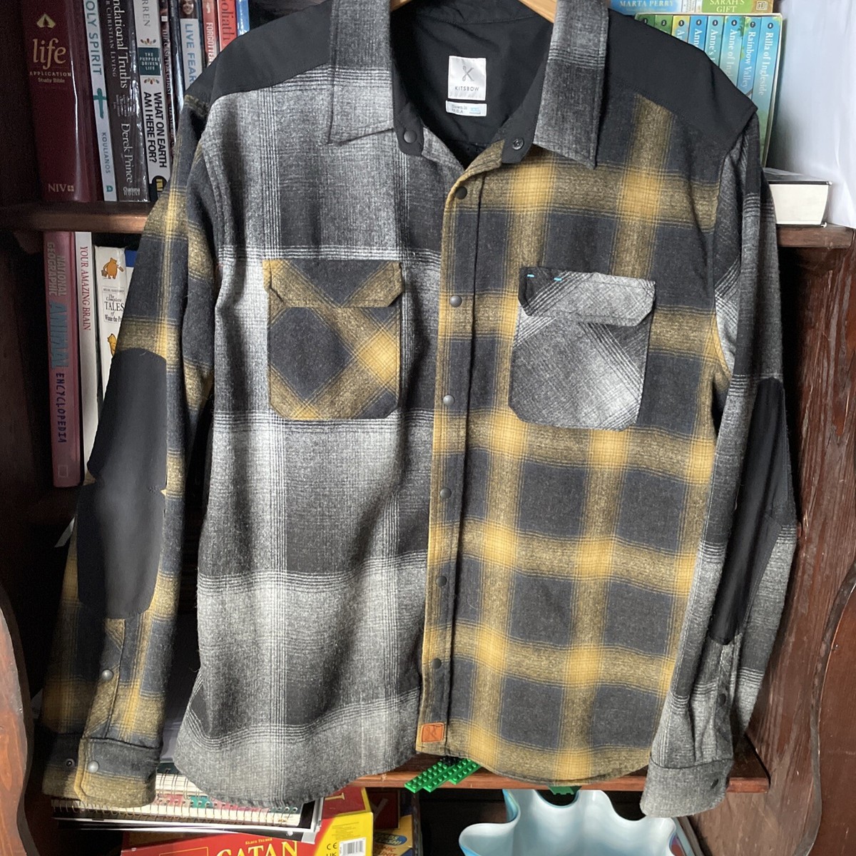 Kitsbow x Pendleton Icon XXLWool Flannel Cycling Shirt Grey Tan