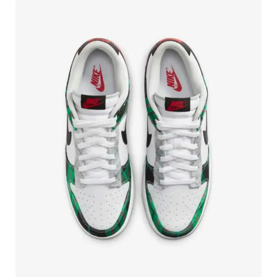 Nike Dunk Low Premium PRM Retro SE Tartan Plaid White Black Green