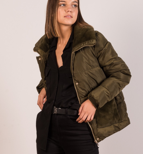 Giubbotto donna piumino corto invernale slim nuovo verde cappotto giacca da  XS | eBay