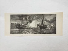 USS Pensacola CSS Governor Moore 1888 Civil War CC Sketch Print