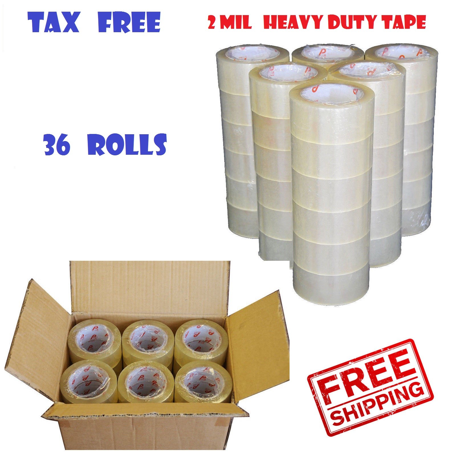WRIGHTMASTER 3 In. Wide X 330 Ft. Durable Sealing Tape For Packing Cartons Box Es 18 Rolls Ykj32 110c 18 - Foto 3
