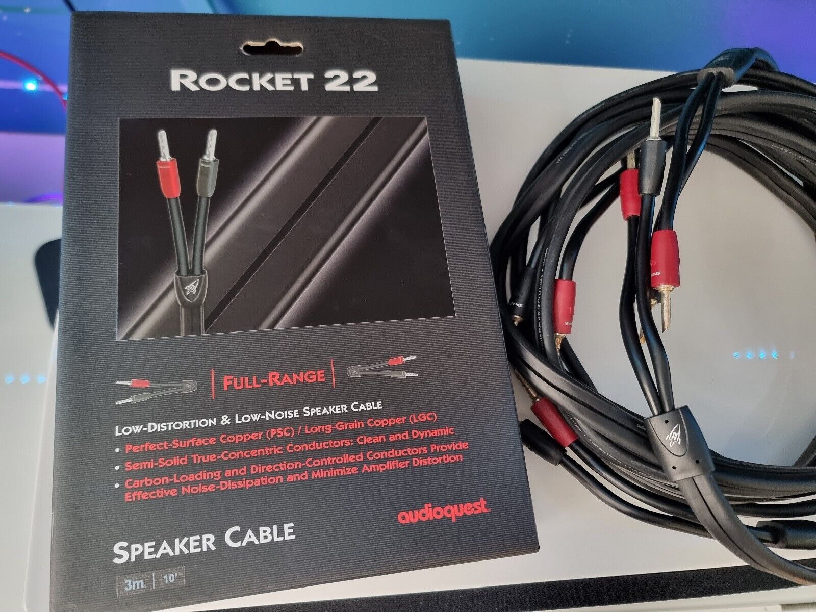 Audioquest Rocket 22 Speaker Cable 3 meter pair Factory terminated ...