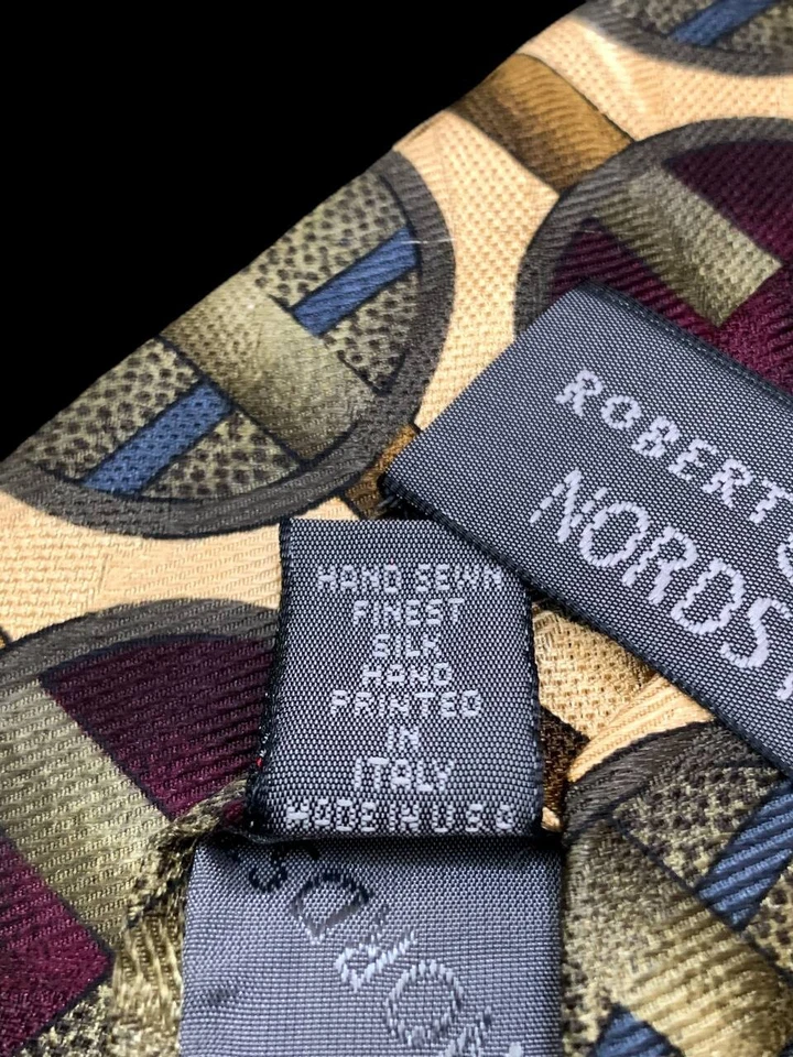 Галстук ROBERT TALBOTT NORDSTROM ручной шитье тонкий шелк слоновая кость многоцветный галстук США - Изображение 4 из 4