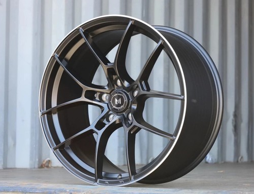 Set of four 19x8.5 +35 5x112 MFlow MFR4 Black Wheels 19" Rims Set CB 66.6 - Picture 7 of 8