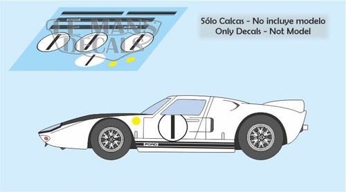 Decals Ford MkII Le Mans 1965 1:32 1:24 1:43 1:18 64 87 slot GT40 calcas - Picture 2 of 3
