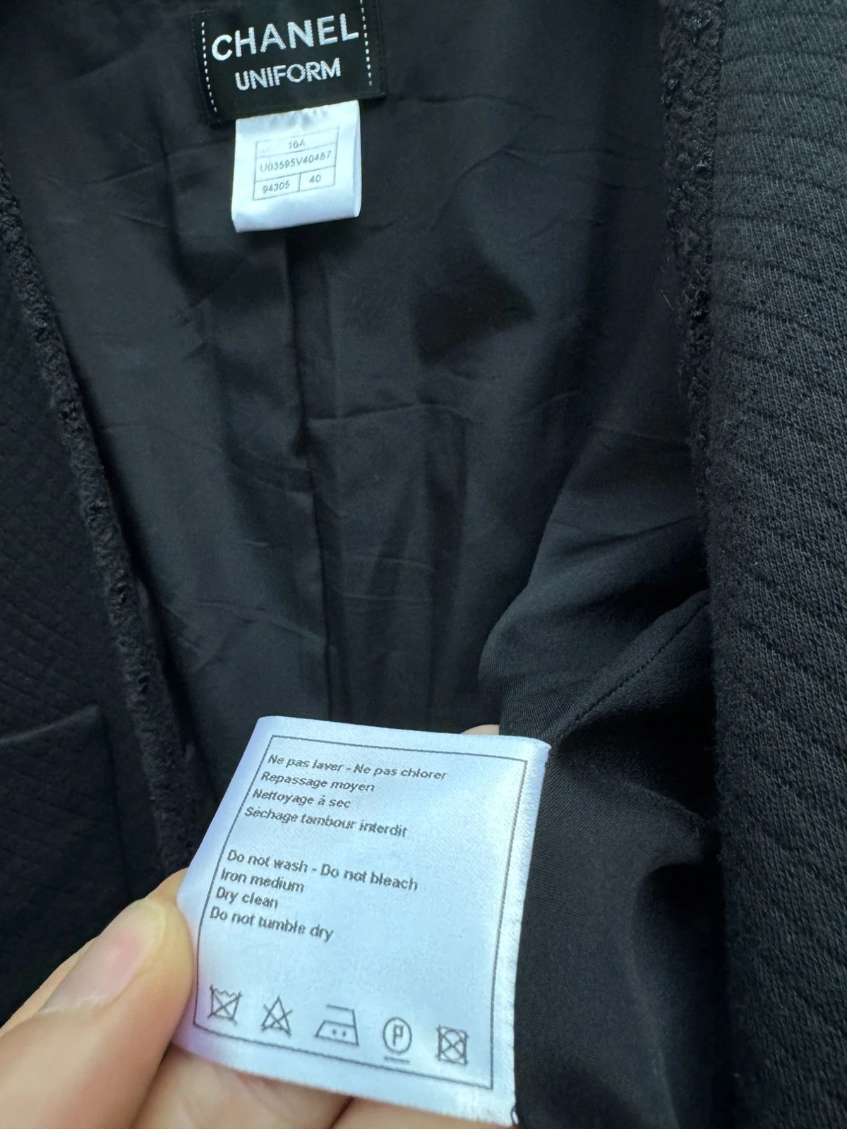 Chanel La petite gilet nero giacca taglia 40 M