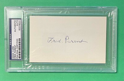 FRED PARENT INDEX CARD AUTOGRAPH PSA/DNA AUTHENTIC WHITE SOX 1899