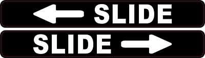 8in x 1in Right and Left Arrow Slide Vinyl Stickers Business Door Sign Decals