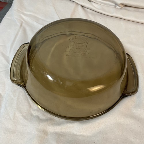Vintage Lovenware 1.5 Qt Vtg Round Amber Dish Microwave Oven Safe No Lid 1037 - Picture 4 of 5