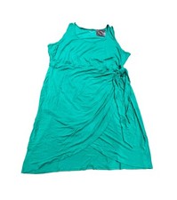 Women's Plus Size Sleeveless Knit Wrap Dress - Ava Viv Green 4X