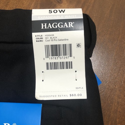 Haggar Mens Big & Tall 10.5" Inseam Shorts 50 Black Flat Front Cooling Pro NWT - Picture 5 of 9
