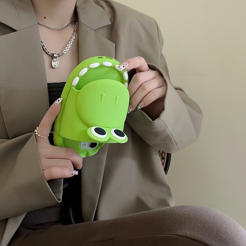 3D Cool Dinosaur Slippers For iPhone 15 14 13 12 Soft Silicone Phone Case Cover - Picture 8 of 13