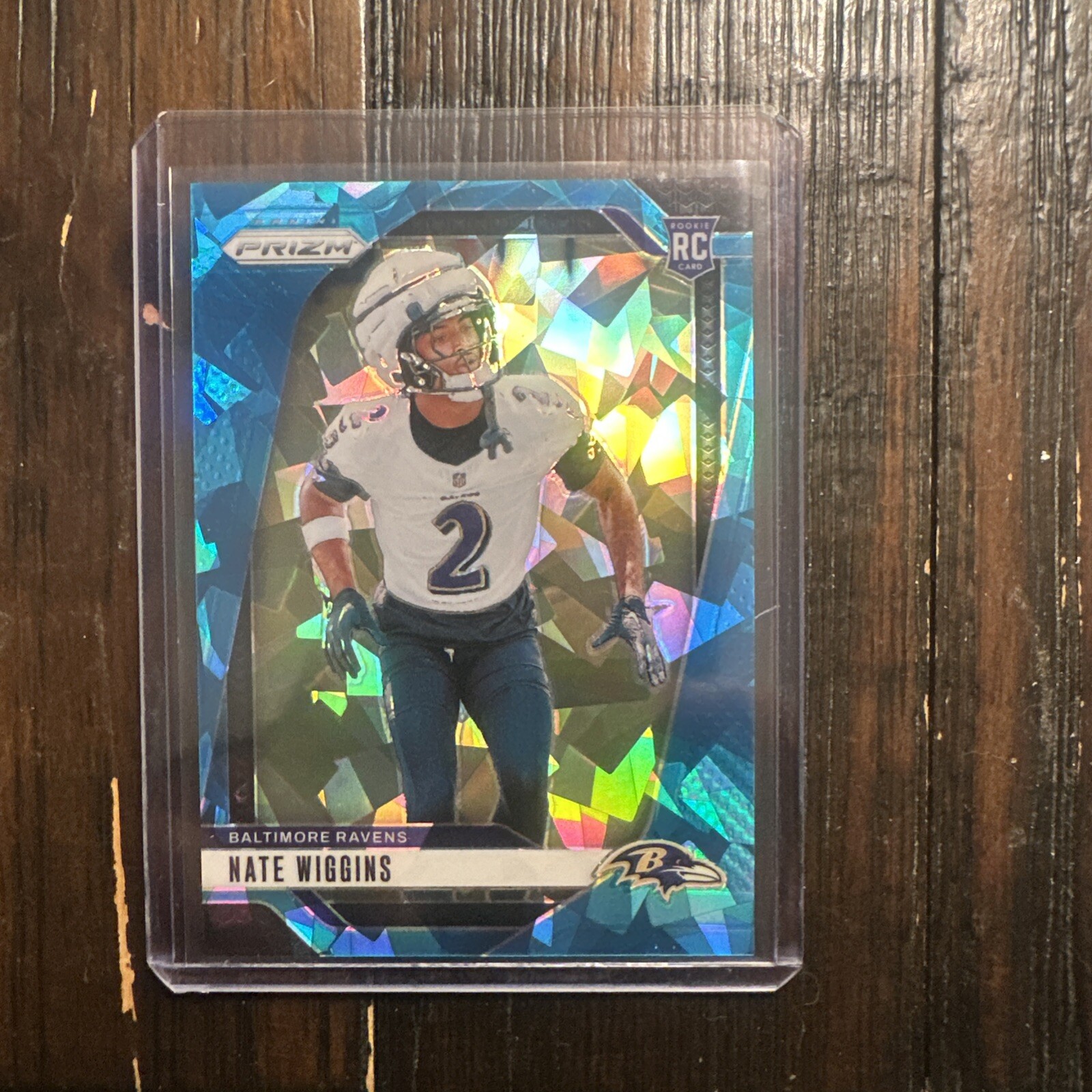 2024 Panini Prizm #380 Nate Wiggins Blue Ice /99 Ravens