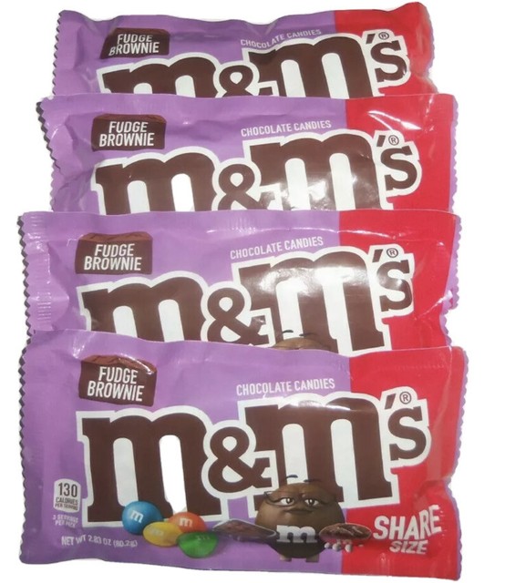 (4) M&M’s Fudge Brownie Share Size LIMITED EDITION Share Size. Fast