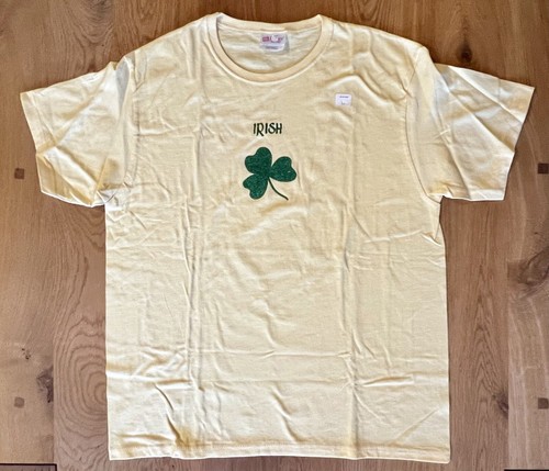T-Shirt Irish Glitzer Glitzer Kleeblatt Hanes Her Way 100 % Baumwolle Damen groß neu - Bild 2 von 6