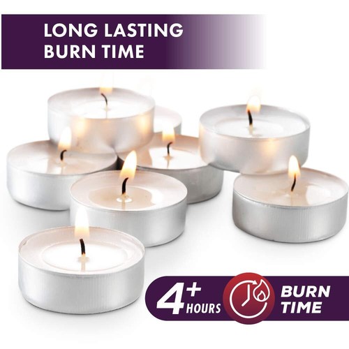 Stonebriar 100 Pack Unscented 4 Hour Extended Burn Time Tea Light Candles - Picture 4 of 7