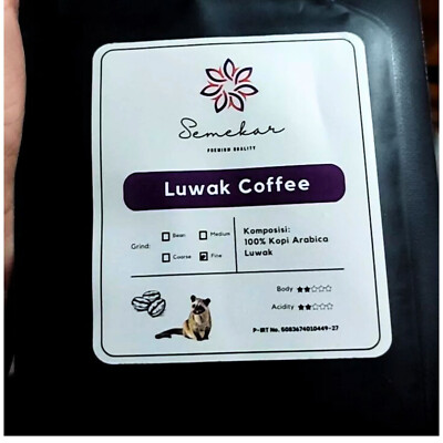 Authentic Kopi Luwak Coffee 100% Arabica SEMEKAR Aceh Gayo, Pure