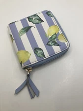 Lemon Print Stripped Zip Around Women’s Wallet