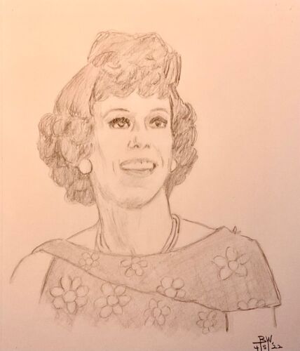 Le Carol Burnett Show dessin au crayon 11x14 Carol Burnett Portrait Sketch - Photo 1 sur 1