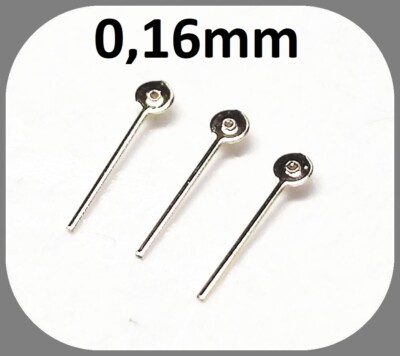3 kleine Zeiger 0,16mm SILBER 5mm Subdial Chronozeiger small Second ISA 8171.201