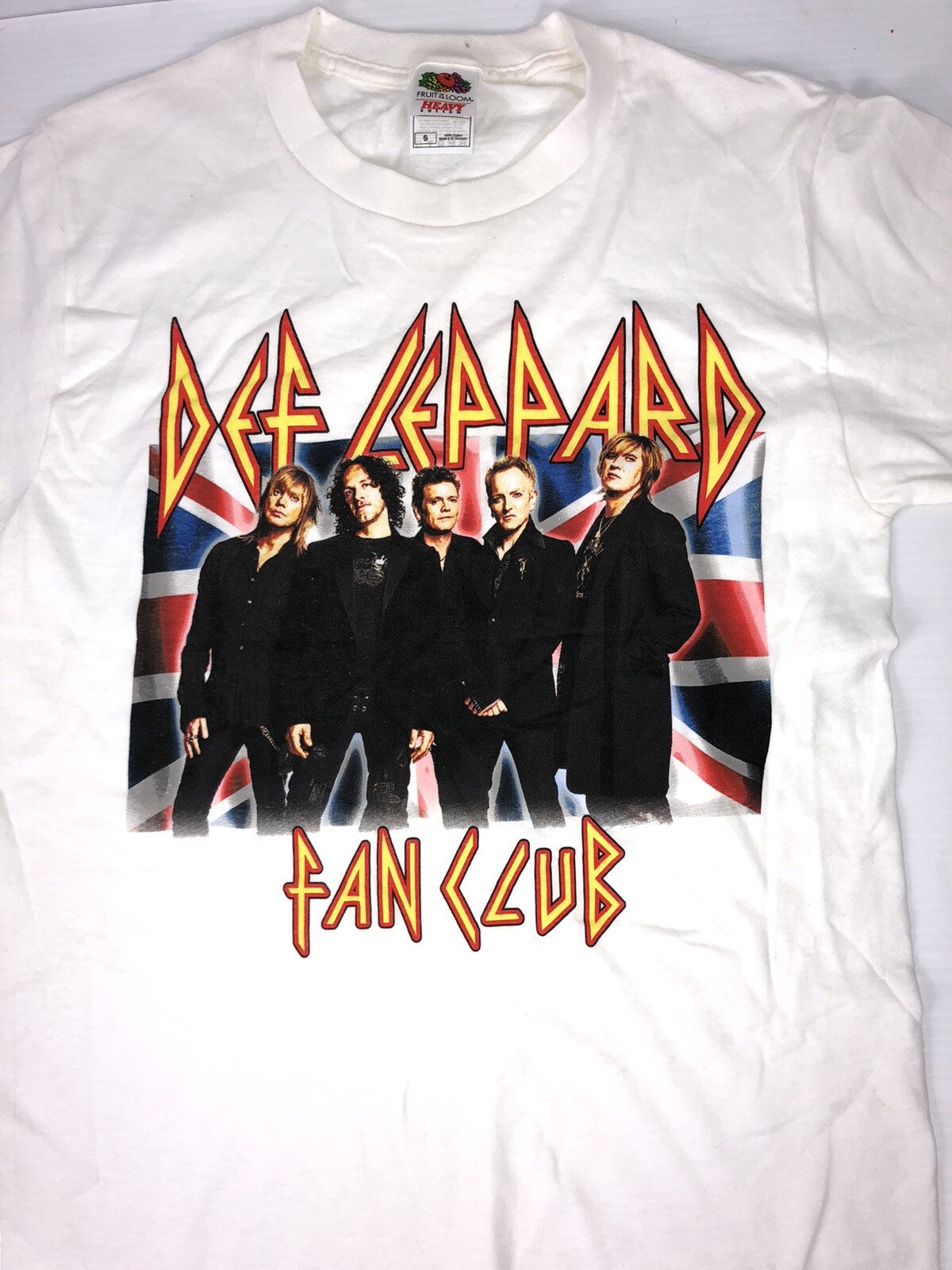 Def Leppard Fan Club T Shirt Tee White Size Sz S Band Gem