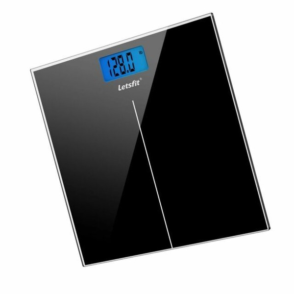 Letsfit Digital Bathroom Scale Tempered Glass, Black for sale online