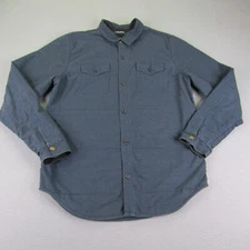 Roark Shirt Mens Large Blue Quilted Shacket Flannel Button Up Outdoors Revival ^