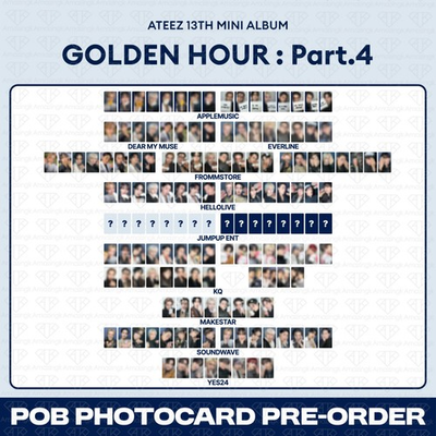 #ad PreSale ATEEZ 13th Mini Album Golden Hour Part.4 POB Photocard KPOP K POP $111.99
