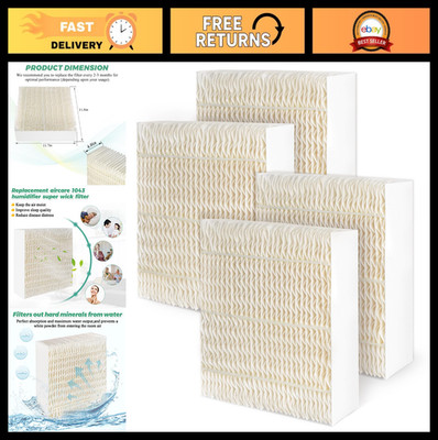 ''4-Pack Super Humidifier Wick Filters for Essick AirCare & Bemis Models - Replac