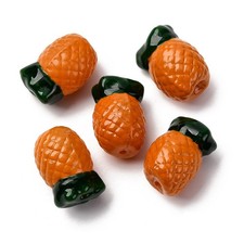 20pcs Pineapple Beads 3D Fruit Glass Lampwork Food Beads for Jewelry Making