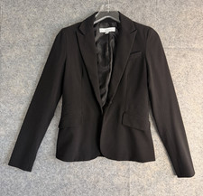 New York  Company Womens Black Lined Button Blazer Pockets Long Sleeve 0