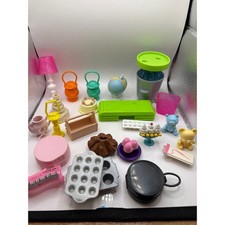 Barbie Doll Accessories Multicolor Vintage Mixed Lot Furniture Kitchen Grab Bag