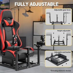 Marada Racing Flight Game Mount With Red Seat Compatible For Thrustmaster A10C