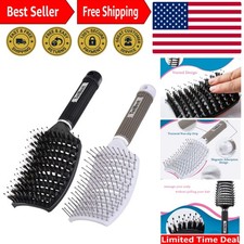 Professional Vented Boar Bristle Hair Brush - Ultimate Detangler for Curly Hair