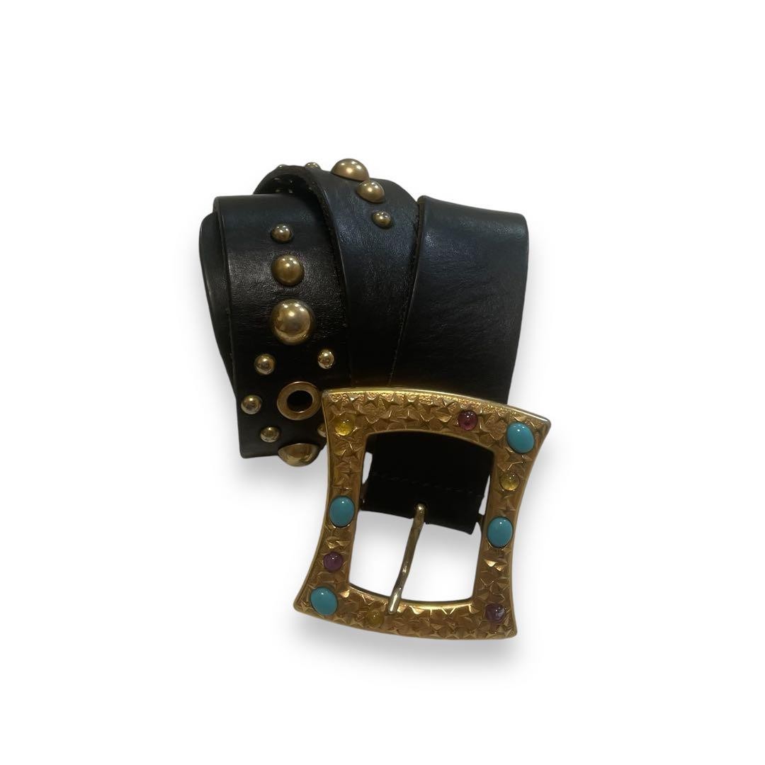 小物 00s Dolce&Gabbana studs leather belt y2k Dolce&Gabbana Men 00S Vintage Studs Leather Belt Y2K Luxury