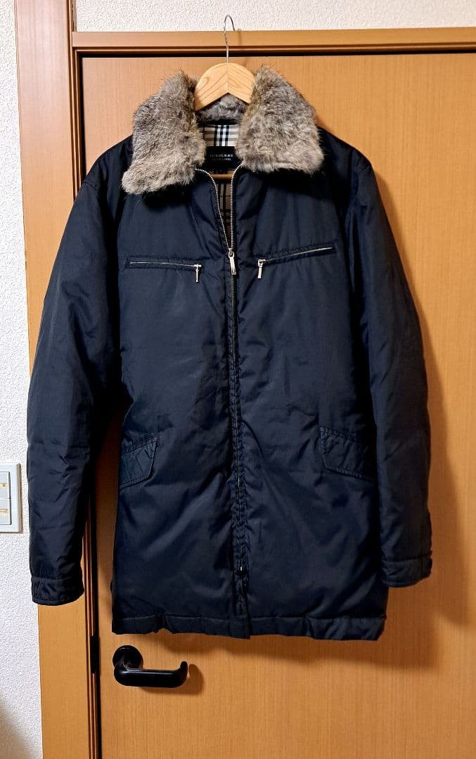 Burberry Black Label Down Coat Asian fit L US size M Authentic Polyester Used