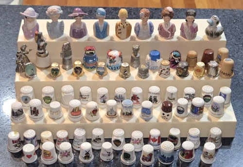 HUGE Vintage Sewing Thimble Lot Of 69 Disney Coke Enesco States Mickey Pls READ