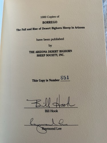 Borrego I & II Signed Bill Hook Limited Edition Hardcover Bighorn Sheep 2 Books - Bild 7 von 7