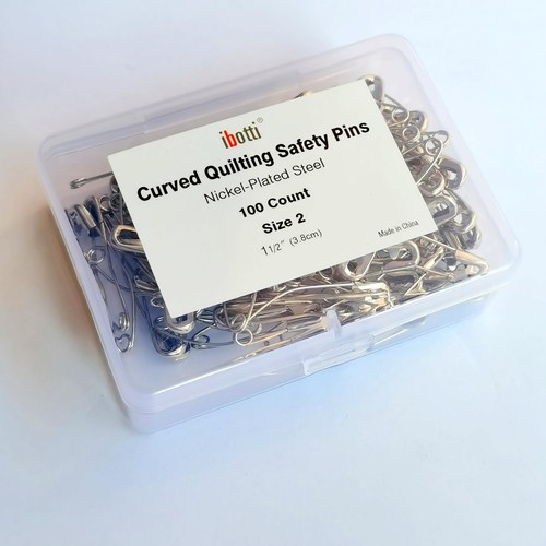 ibotti Curved Safety Pins for Quilting, Basting Pins, Size 2, 100-count - Picture 7 of 7