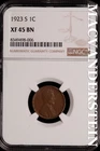 1923-S Lincoln Wheat Cent - NGC XF 45 BN - Scarce  No Reserve  #SLH60